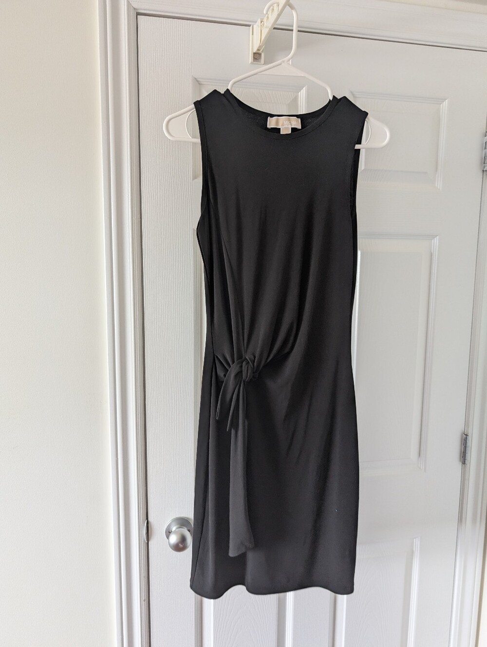 Michael Kors Black Sleeveless Tie-Front Dress